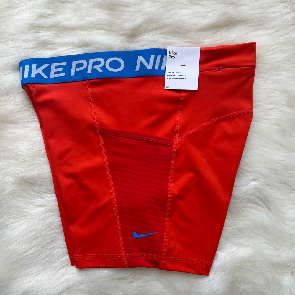 🆕 🧡Nike Pro Tight Fit High Rise 3" Length shorts Sz M